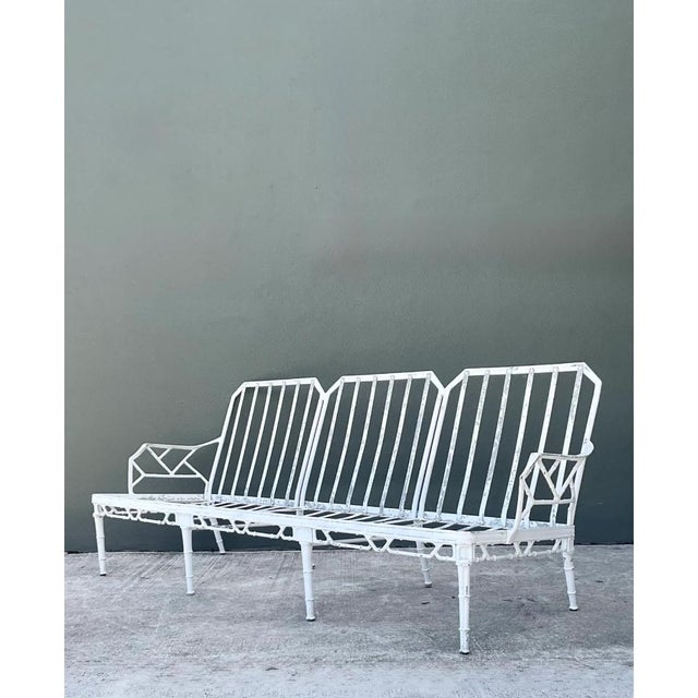 Late 20th Century Retro Brown Jordan Metal “Calcutta” Outdoor Sofa For Sale - Image 5 of 12