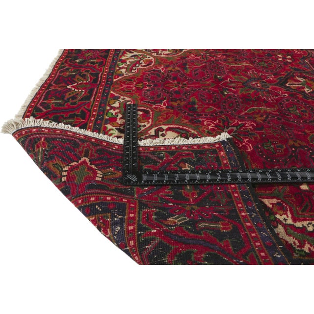 Mid 20th Century Mid 20th Century Vintage Persian Heriz Rug, 06'09 X 09'04 For Sale - Image 5 of 9