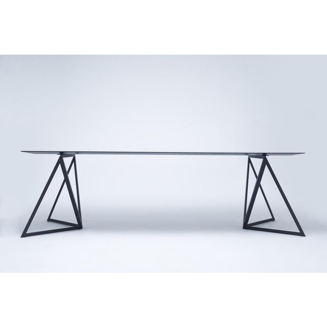 Steel Stand Table 240 in Walnut by Sebastian Scherer For Sale - Image 16 of 18
