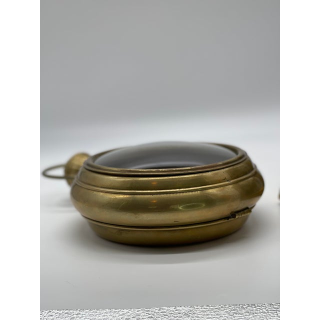 Mid 20th Century Vintage Heavy Brass Table Top Pocket Watch Frame For Sale - Image 4 of 9