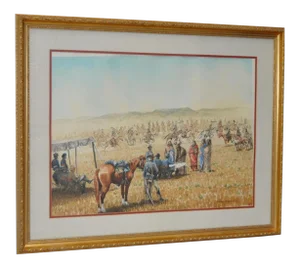 Tom Scarborough "Peace Treaty" Watercolor c.1970s