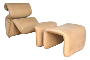 Etcetera Lounge Chair & Ottoman by Jan Ekselius Sweden, C. 1970