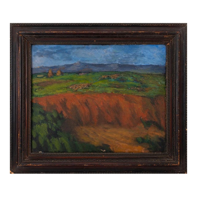 Marco Aurelio Tricca Pastoral Landscape Oil, 1929 For Sale