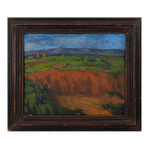 Marco Aurelio Tricca Pastoral Landscape Oil, 1929