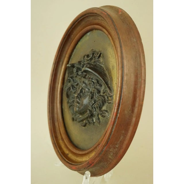 Gilded Bronze Plaque Medallion with Medusa Face Bas-Relief by Vincenzo Gemito, Italy, Late 1800s For Sale - Image 5 of 18