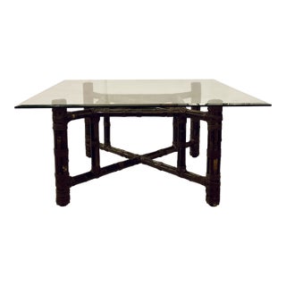 Baker McGuire Chocolate Brown Bamboo Cocktail Table For Sale