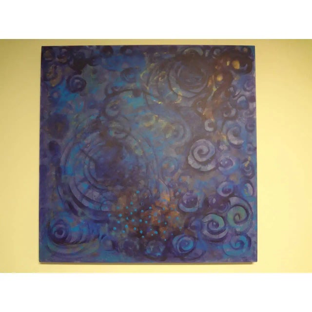 Purple Abstract Acrylic on Canvas by Javier Barrionuevo For Sale - Image 8 of 10