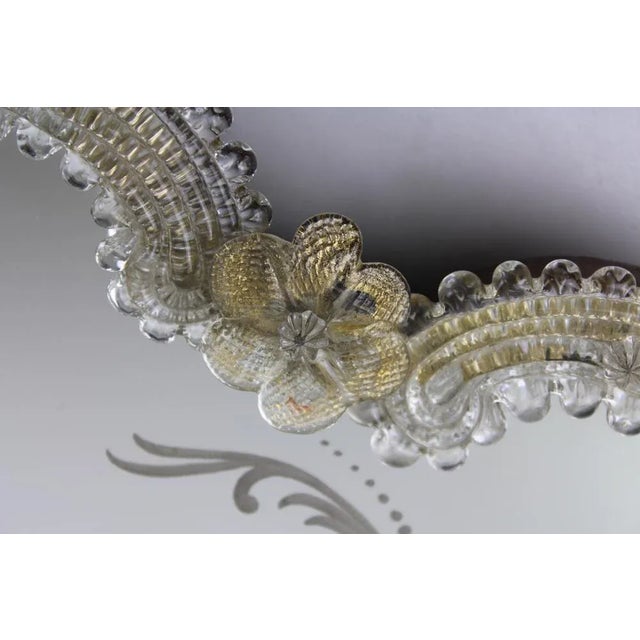 Venetian Murano Glass Wall Mirror, 1950s For Sale - Image 6 of 8
