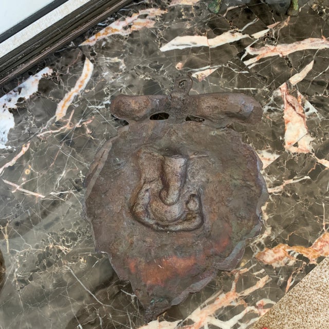 Metal Vintage Textured Copper Ganesha Wall Decor For Sale - Image 7 of 10