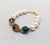 American Vintage Signed Napier Jewel-Tone Rhinestone & Faux-Pearl Beaded Bracelet, 1991 For Sale - Image 3 of 9