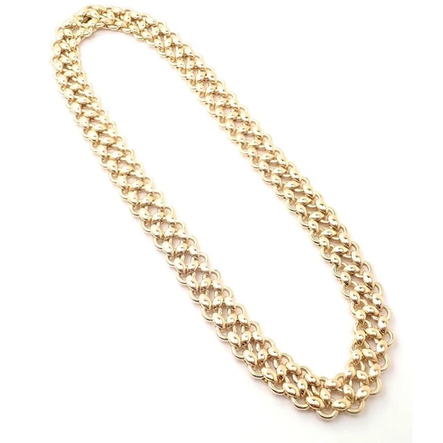 18k Yellow Gold Vintage Link Necklace by Hermes. Details: Metal: 18k Yellow Gold Weight: 140.6 grams Chain Length: 15.5"...