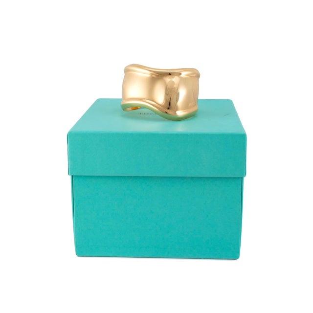 Metal Tiffany & Co. Elsa Peretti 18k Yellow Gold 43mm Small Bone Cuff Bangle Bracelet For Sale - Image 7 of 8