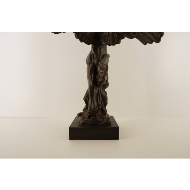 Metal Vintage Bronze “Winged Victory of Samothrace” Sculpture For Sale - Image 7 of 10