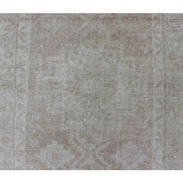 Textile Vintage Turkish Oushak Runner With Multi-Medallion Design in Muted Color Palette For Sale - Image 7 of 11