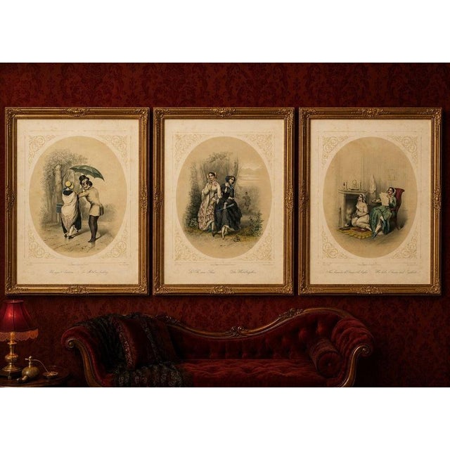 Bülow, Set of Three Romantic Courtship & Social Satire, 1850, Lithograph For Sale - Image 13 of 14