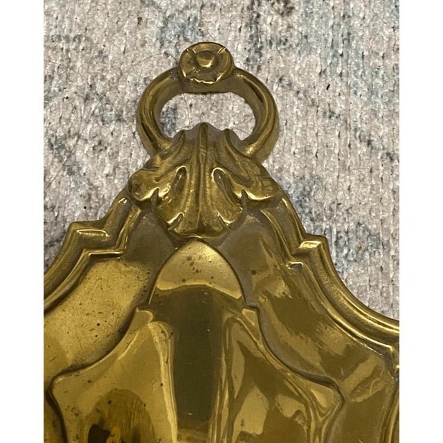 Victorian Vintage Solid Brass Ornate Victorian Style Sconce Plate Base For Sale - Image 3 of 4