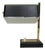 Small Mid-Century Brass, Black & White Bedside Table Lamps, 1950s, Set of 2 For Sale