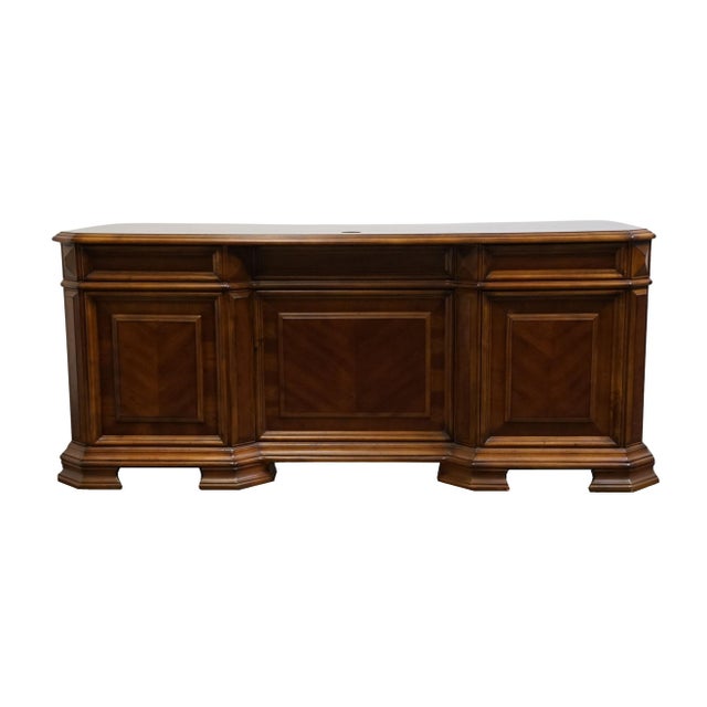 Home Meridian Samuel Lawrence Cherry Traditional Contemporary 71" Computer Desk / Credenza For Sale - Image 14 of 15
