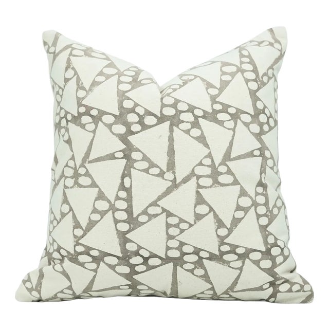 Fabdivine Indian Block Print Cushion Cover 18x18 Inch Thick Cotton-Triangle For Sale