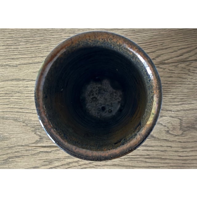 Early 21st Century Vintage Brown Rust Tall Vase, Signed For Sale - Image 5 of 8