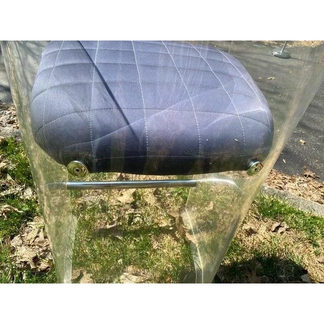 1970s 1970s Vladimir Kagan Modernist Floating Lucite Bar Stool For Sale - Image 5 of 6