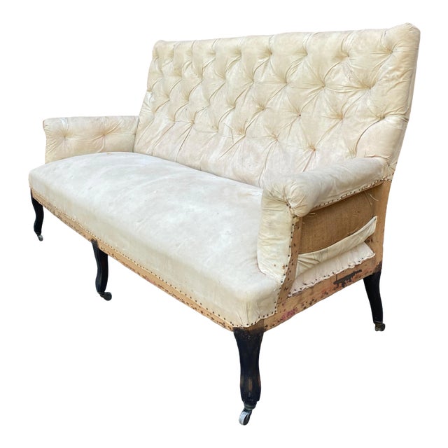 Large French 19th C Napoleon III Tufted Sofa For Sale
