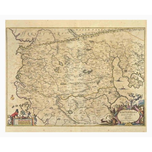 Johannes Janssonius, Map of Macedonia, Etching, 1650s For Sale - Image 3 of 3