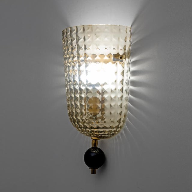 Gray Italian Modern Murano Glass Textured Wall Sconces, 2000, Set of 2 For Sale - Image 8 of 10