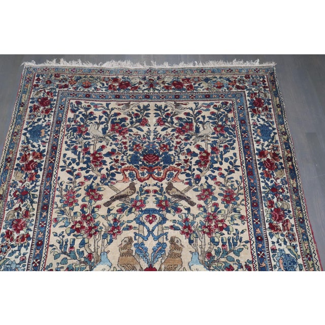 Late 19th Century Late 19th Century Zabihi Collection Botanical Animal Persian Tehran Rug - 4'8" x 7'4" For Sale - Image 5 of 12