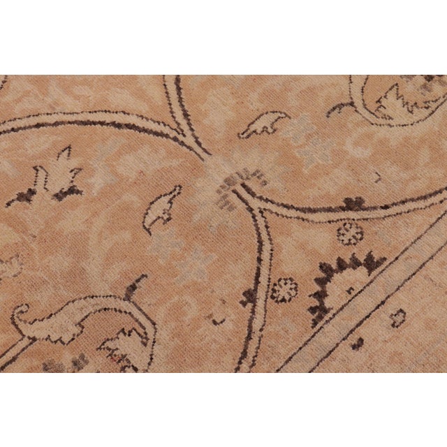 Shabby Chic Peach/Brown Wool Rug - 8'11'' X 12'5'' For Sale In New York - Image 6 of 10