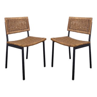 Vintage Modernist Rattan Chairs, 1950s, Set of 2 For Sale