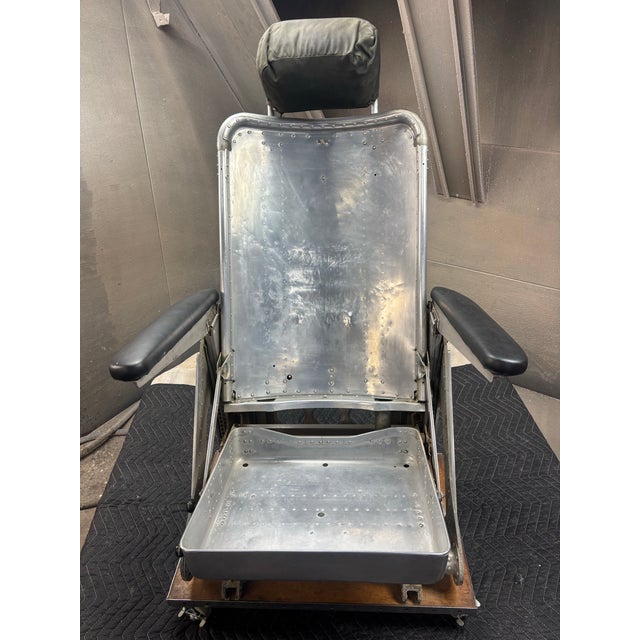 Mid 20th Century American Military Aluminum Aircraft Seat With Weber Headrest For Sale - Image 10 of 12