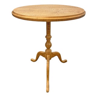 American Bench-Made Tiger-Maple Side Table For Sale