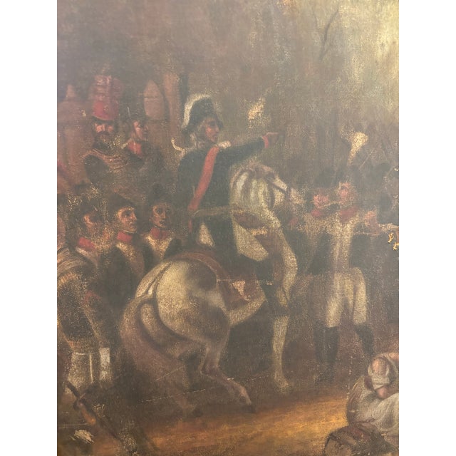 Antique Napoleonic Military Scene Oil Painting – 19th Century [Gy] For Sale - Image 9 of 9