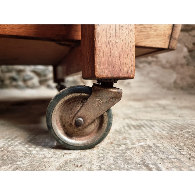 Brown Vintage Oak Bar Trolley, France, 1950s For Sale - Image 8 of 12