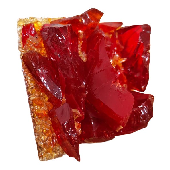 Mid-Century Red Broken Glass Wall Lamp by Cosack Leuchten, 1970s For Sale