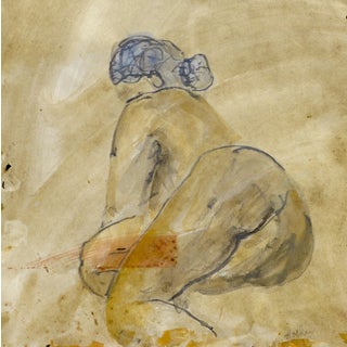 Contemporary Modern Nude Ink Drawing by Martha Holden For Sale
