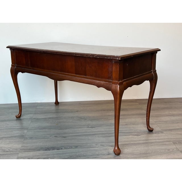 Queen Anne Queen Anne Style Writing Desk of Three Drawers For Sale - Image 3 of 11