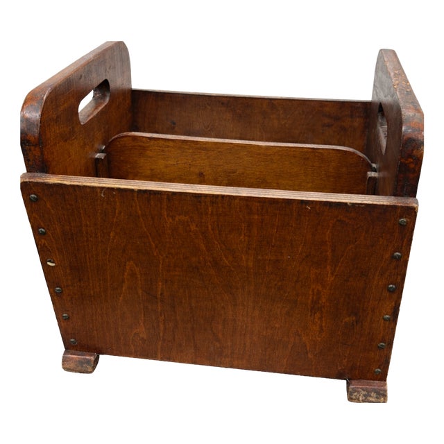 Mid-Century Wooden Magazine Rack, 1960s For Sale