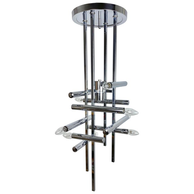Chrome Chandelier Sculpture by Gaetano Sciolari, Italy, 1970 For Sale - Image 10 of 10