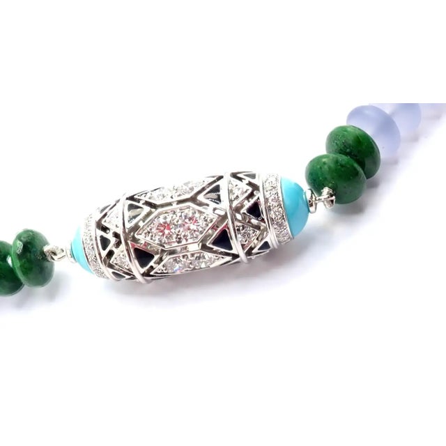 Cartier High Jewelry Géometrie & Contrastes Emerald Turquoise White Gold Necklace For Sale - Image 9 of 17