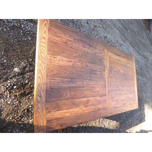 1960s Early & Rare Chestnut Farm Table For Sale - Image 5 of 8