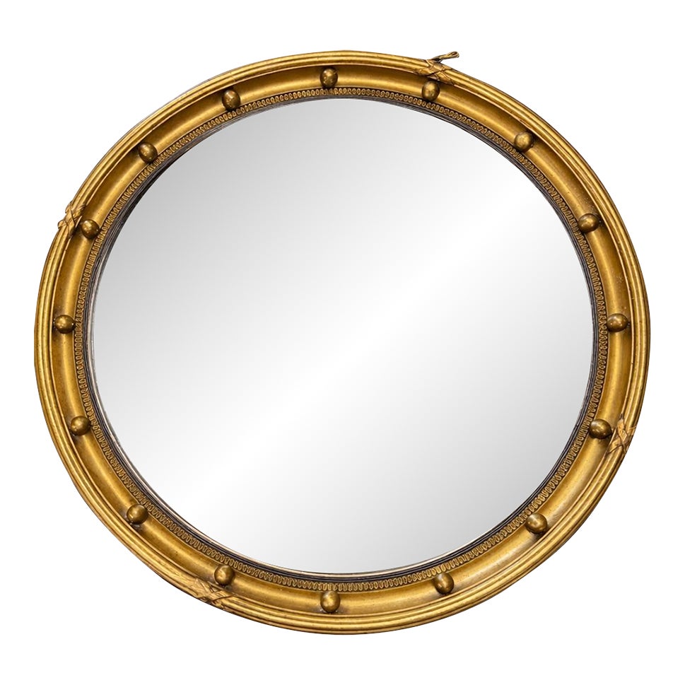 Antique English Regency Style Convex Bullseye Mirror, Butler’s Mirror ...