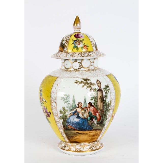 Early 20th Century Dresden Lidded Porcelain Vases & Covers, 1890s, Set of 2 For Sale - Image 12 of 18