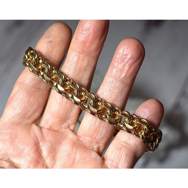 Vintage Heavy Gold Filled Chain Charm Bracelet For Sale - Image 10 of 15