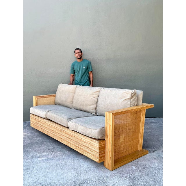 Altavista Lane Vintage Lane Pencil Reed and Cane Sofa For Sale - Image 4 of 12