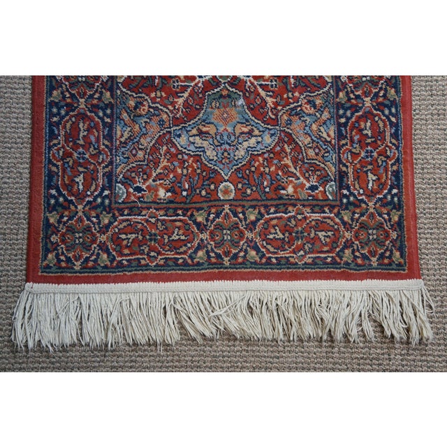 Late 20th Century Vintage Belgium Synthetic Woven Abstract Rug Runner Carpet Mat 24" X 36" For Sale - Image 5 of 12