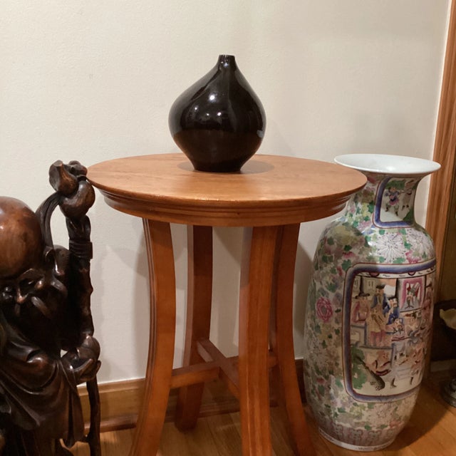 Eggplant Vintage Hand-Blown & Crafted Glass Deep Purple "Bird" Vase For Sale - Image 8 of 12