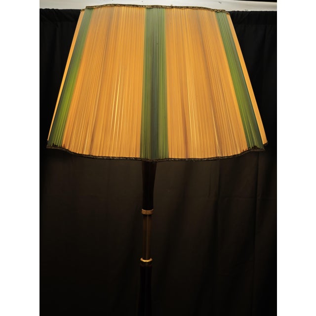 1950s Vintage Floor Lamp in Wood and Brass, 1950s For Sale - Image 5 of 18