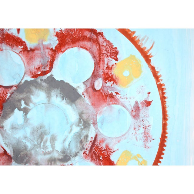 Abstract Get in Gear Ii- Geometric Abstract Expressionist Mandala in Acrylic on Paper by Ricardo De Silva For Sale - Image 3 of 8